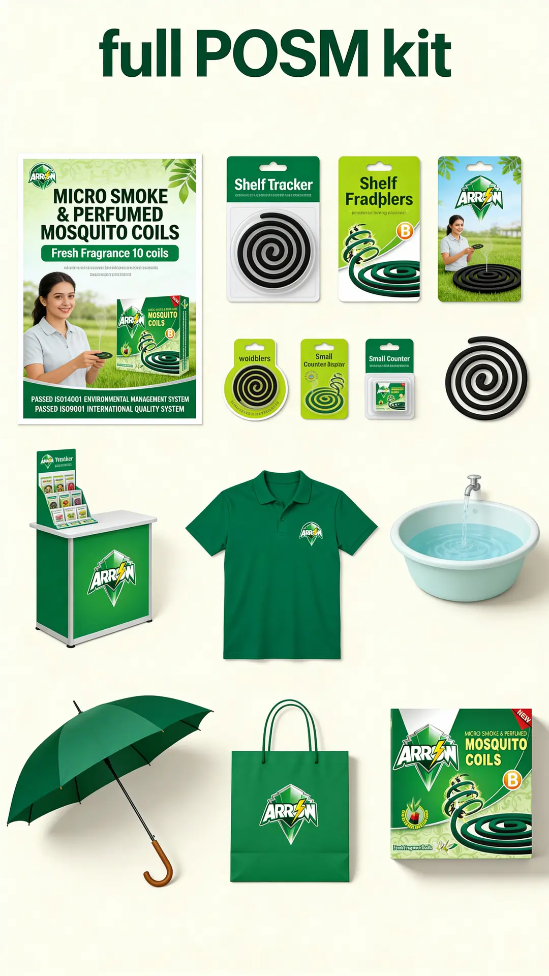 Supermarket shelf display of FMCG products for distributor marketing