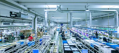 Panoramic view of AOGRAND detergent factory with multiple automated production lines.