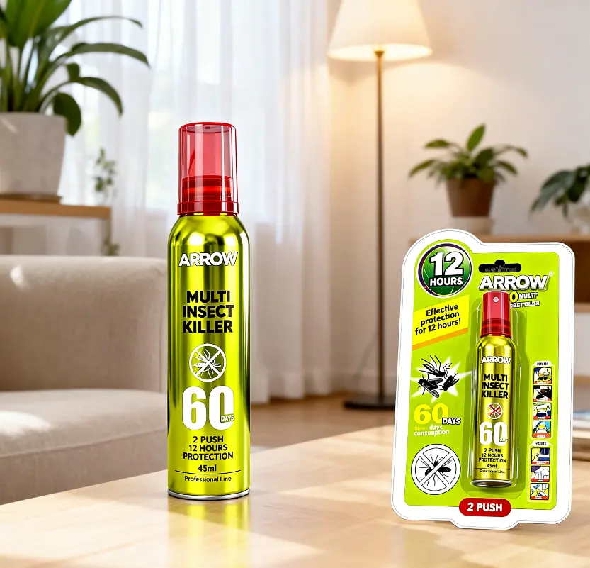 ARROW Multi Insect Killer – 2 Push, 12-Hour Protection, 60-Day Use, 45ml aerosols pack